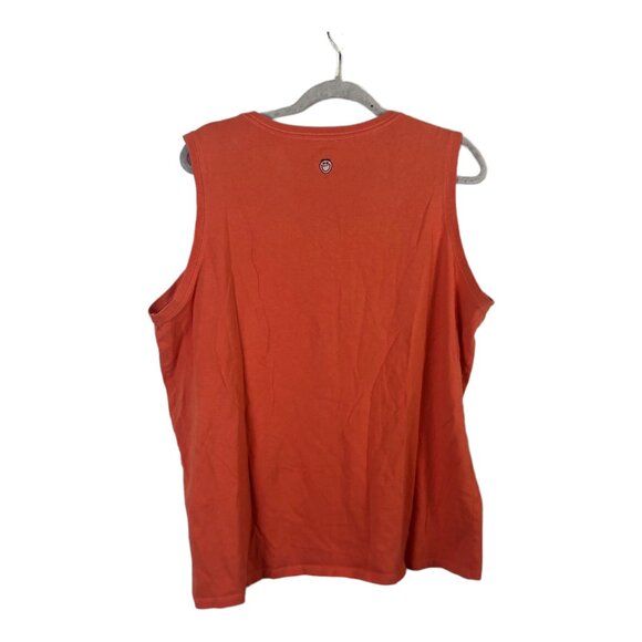 Life Is Good XXL Shirt Orange Round Neck Sleeveless Graphic Tee Pullover - Picture 2 of 5